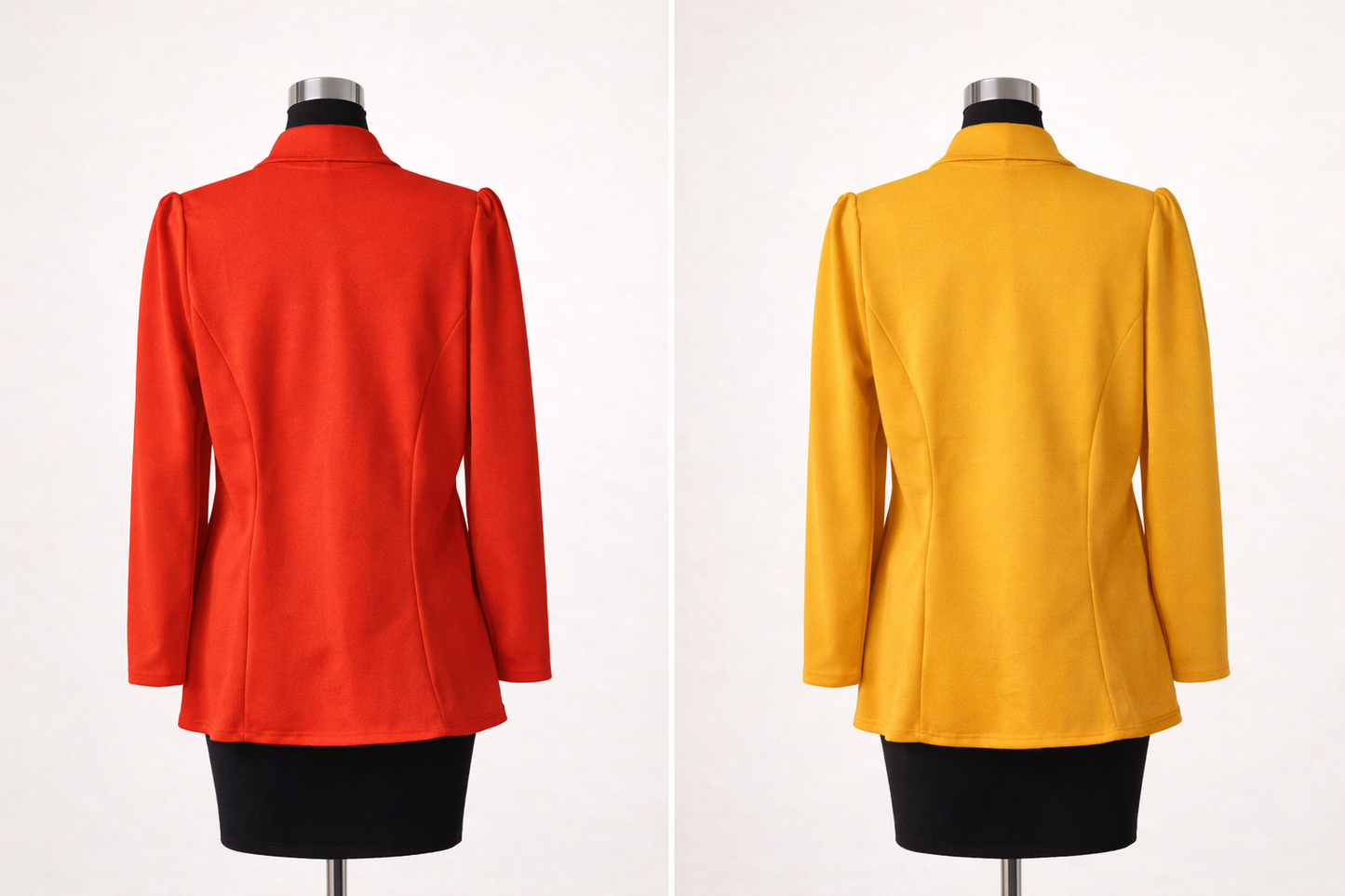 Golden Hour Drape Blazer – Mustard & Red