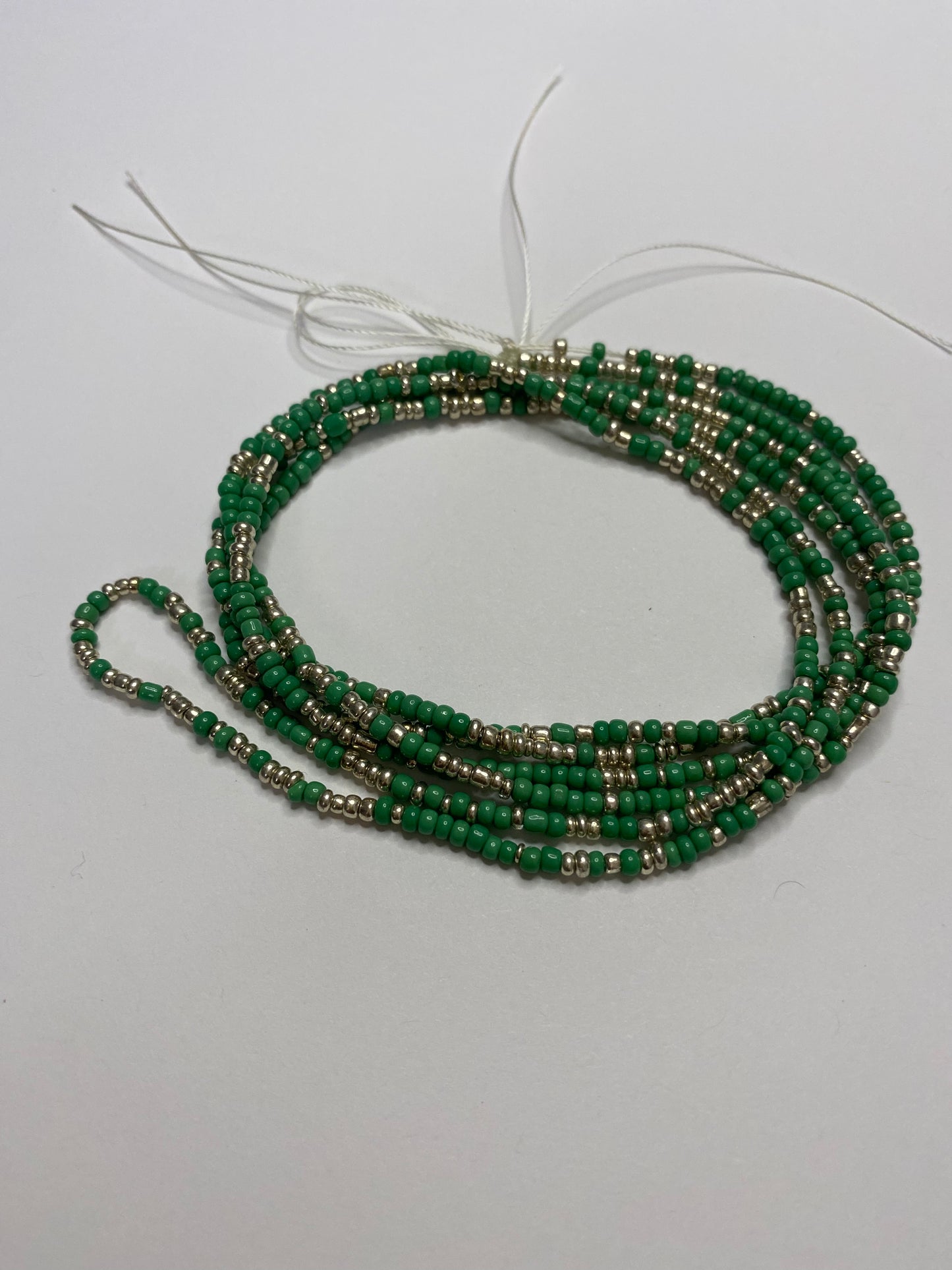 Emerald & Silver Everyday Waist Bead (40)