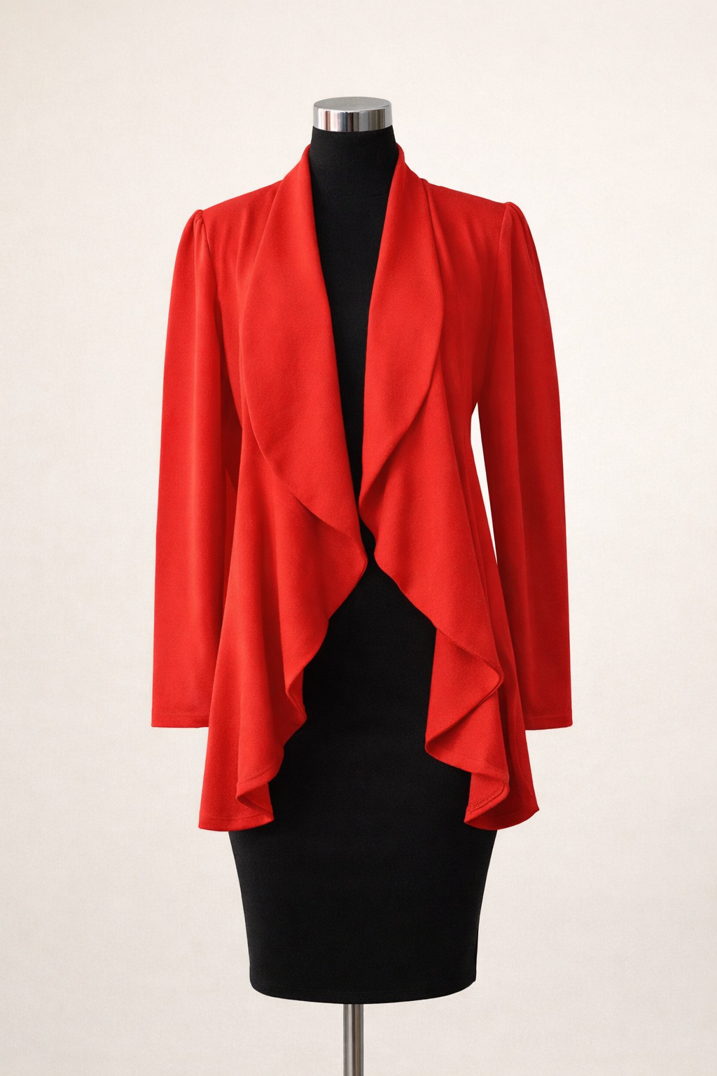 Golden Hour Drape Blazer – Mustard & Red
