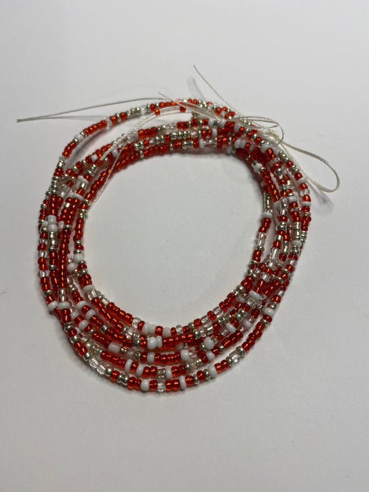 Scarlet Balance Waist Bead (Red • White • Silver)