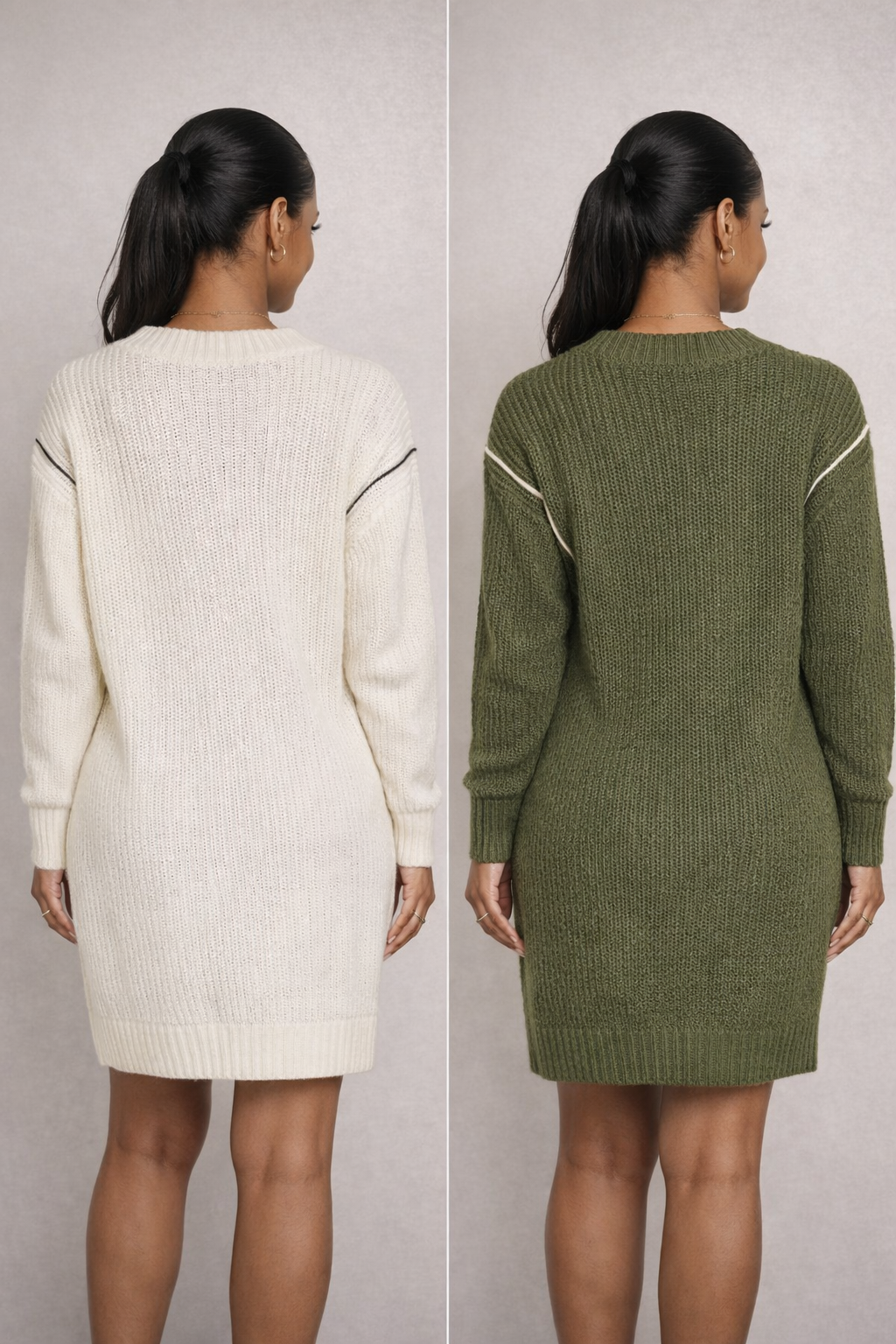 Stitched Lines Sweater Dress