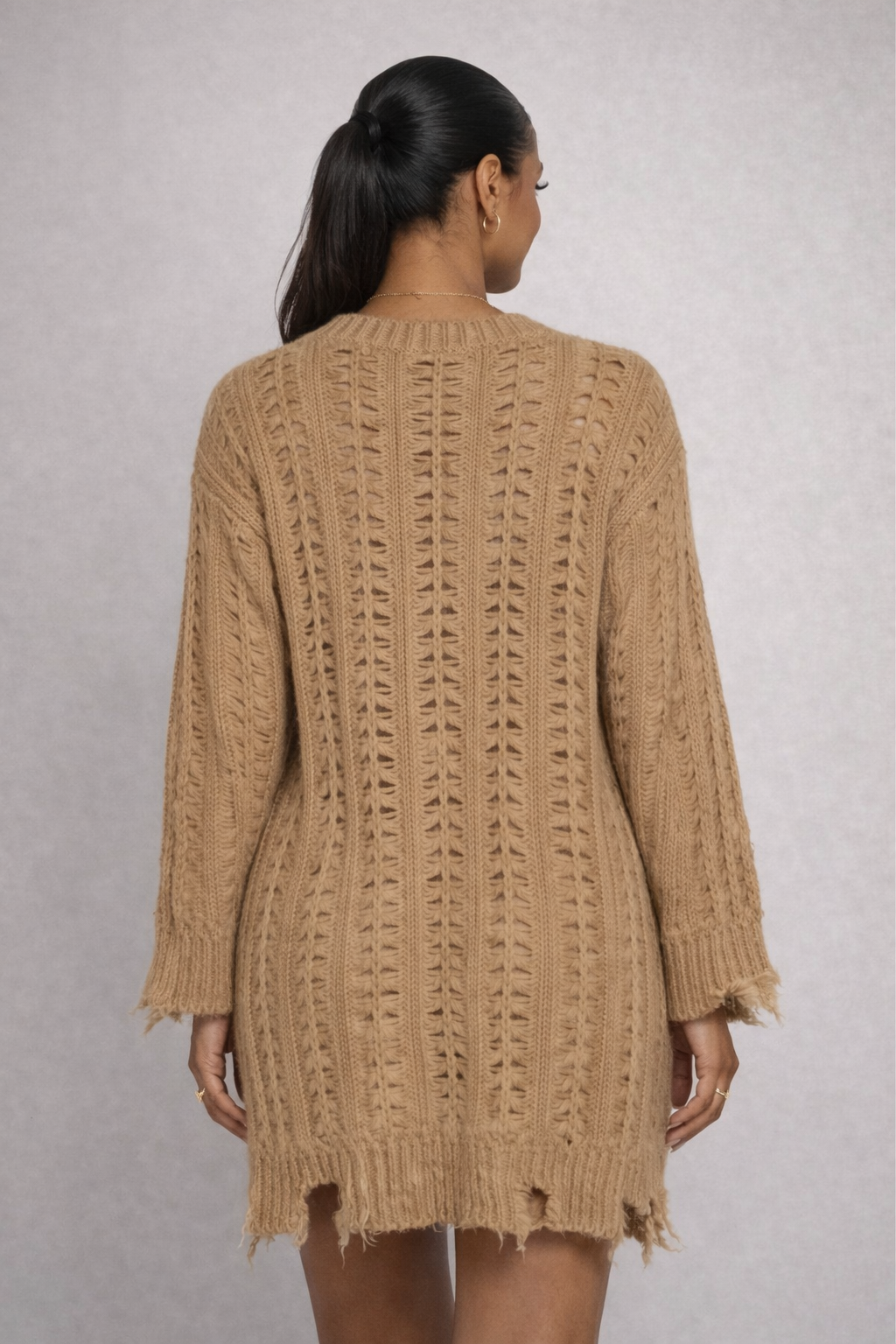 Barely There Knit Distressed Sweater