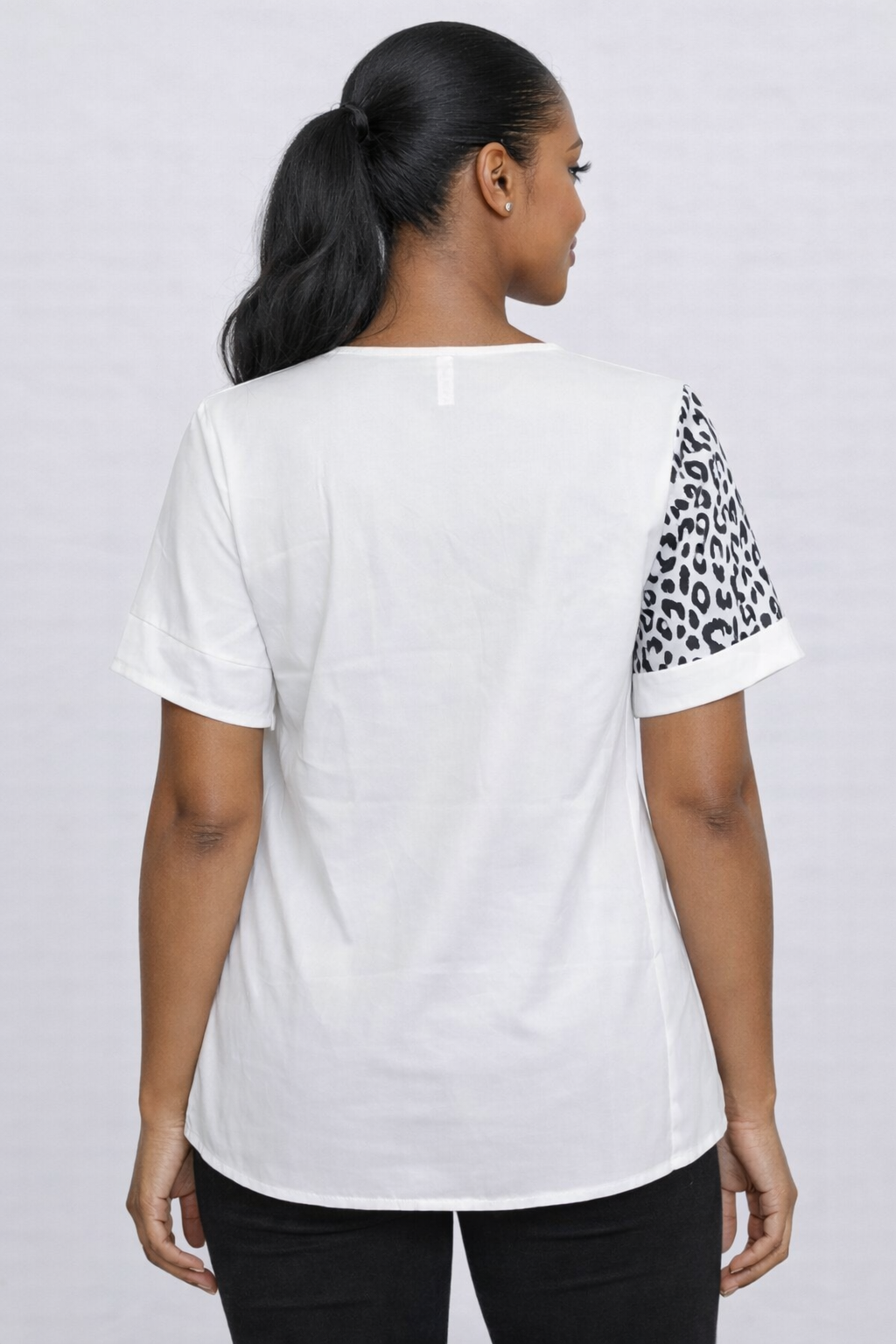 Split Instinct Leopard Contrast Blouse