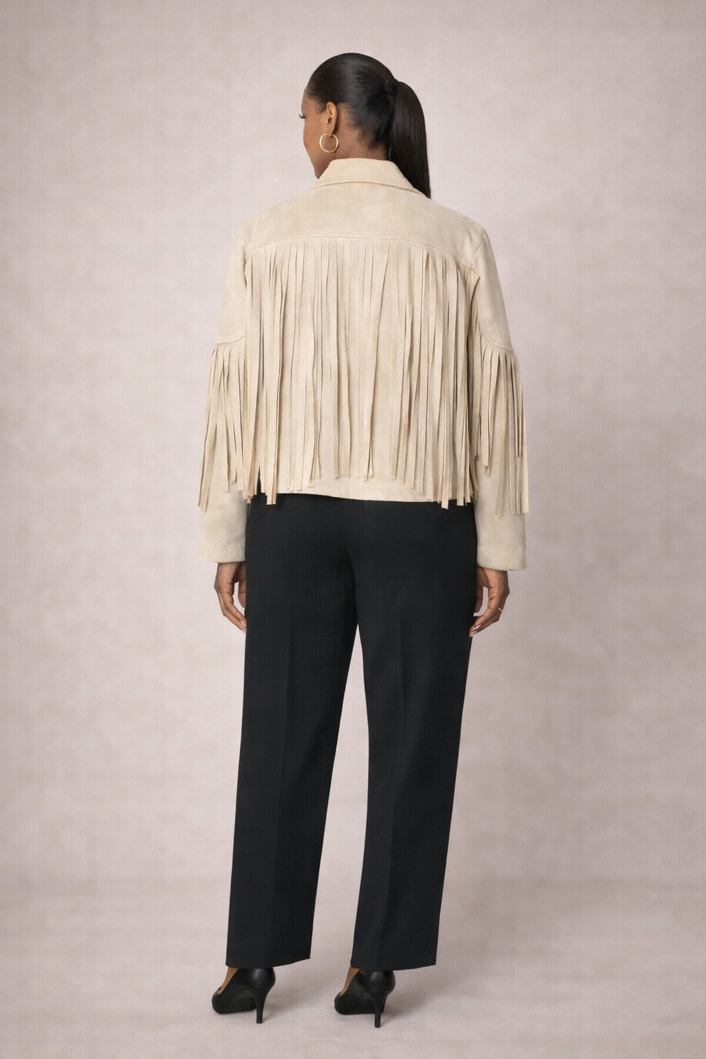 The Frontier Chic Faux Suede Fringe Jacket