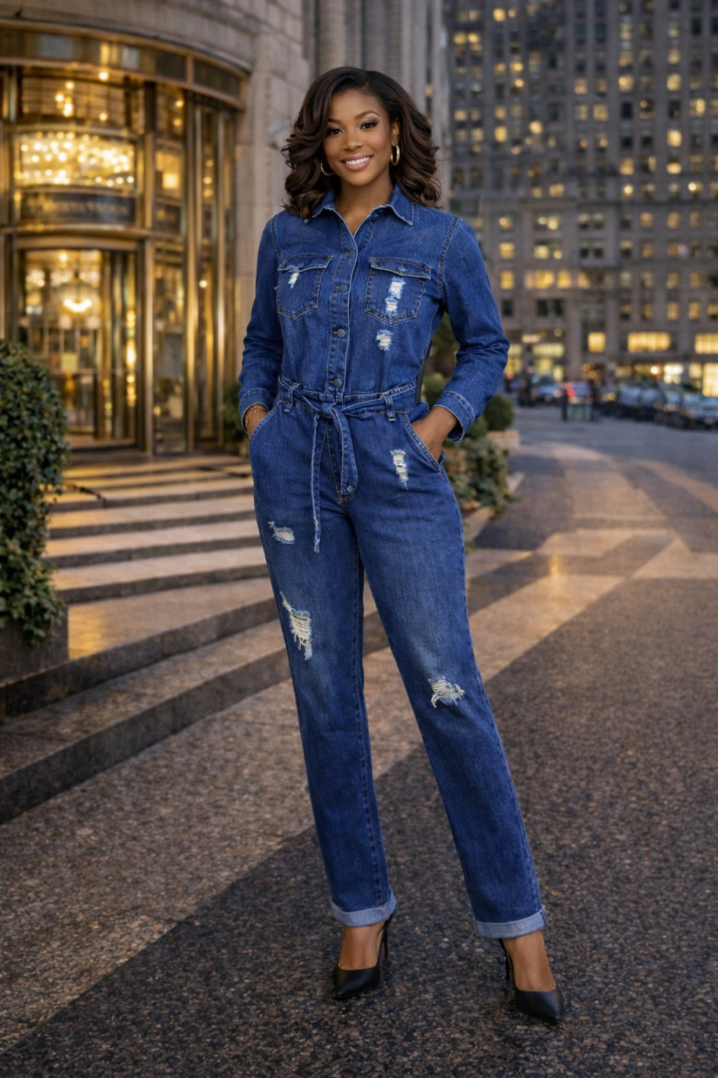 The All-Day Denim Utility Jumpsuit