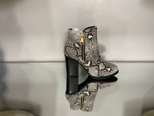 Snakeskin Platform Ankle Booties