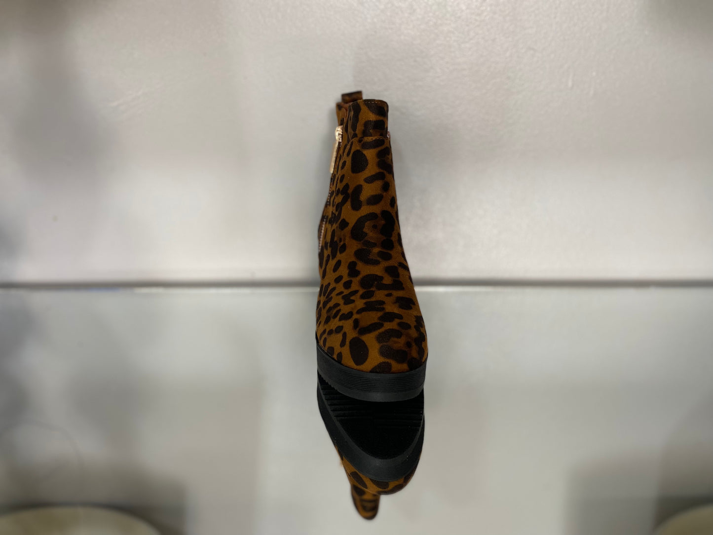 Leopard Print Platform Ankle Booties