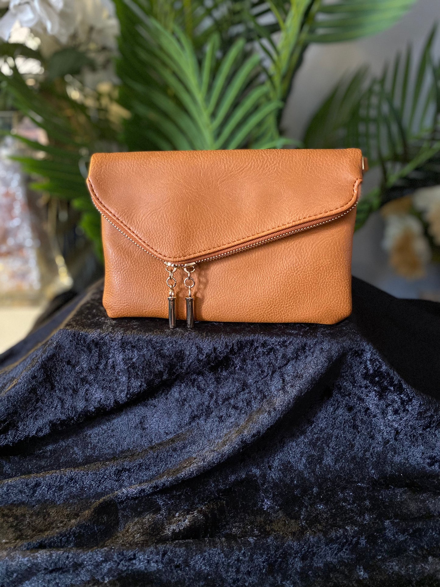 Asymmetrical Zip Clutch