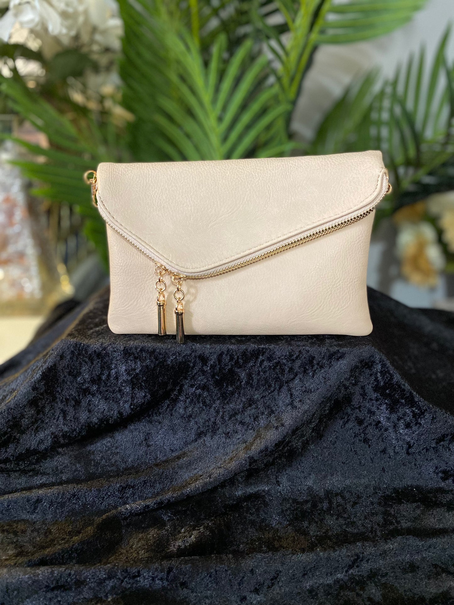 Asymmetrical Zip Clutch
