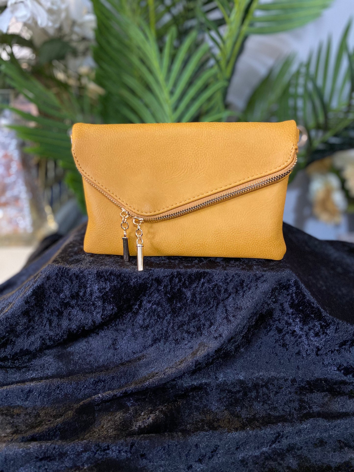 Asymmetrical Zip Clutch