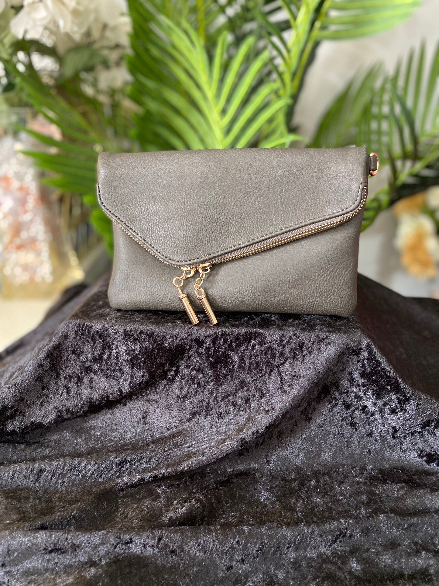 Asymmetrical Zip Clutch