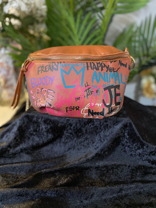 Graffiti Print Belt Bag
