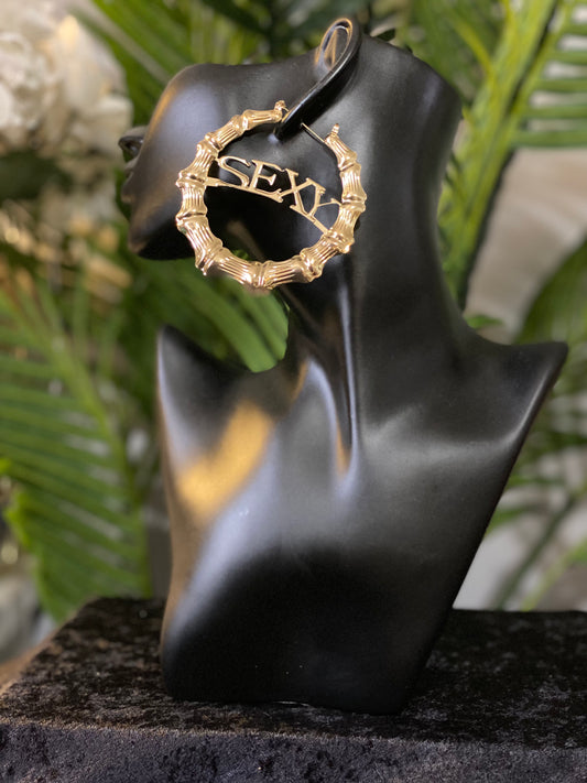 Statement Word Hoop Earrings