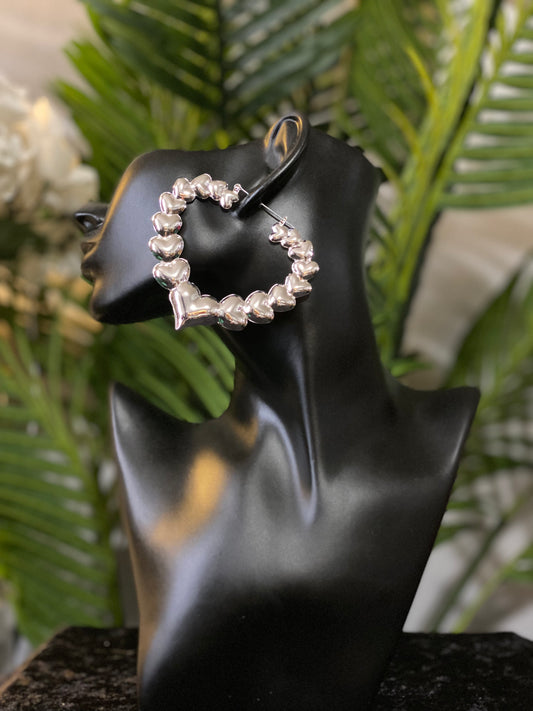 Bold Heart Hoop Earrings