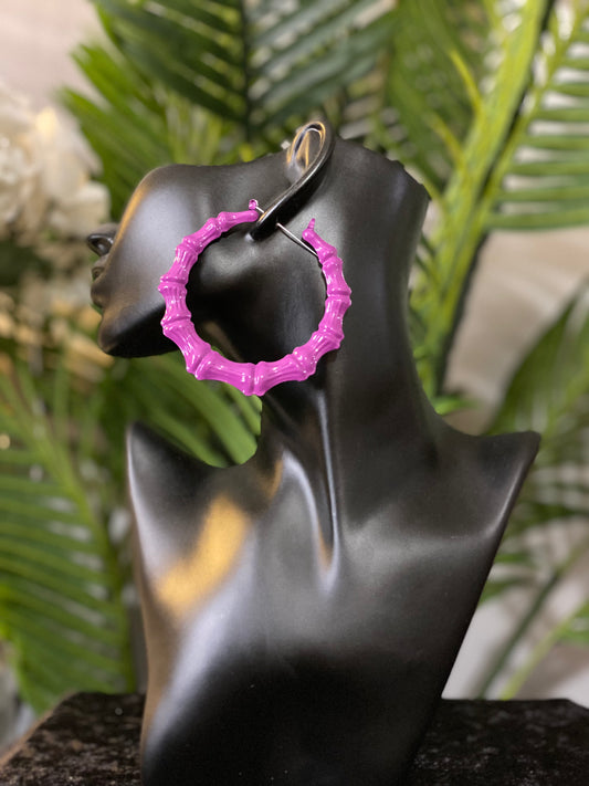 Color Pop Bamboo Hoops