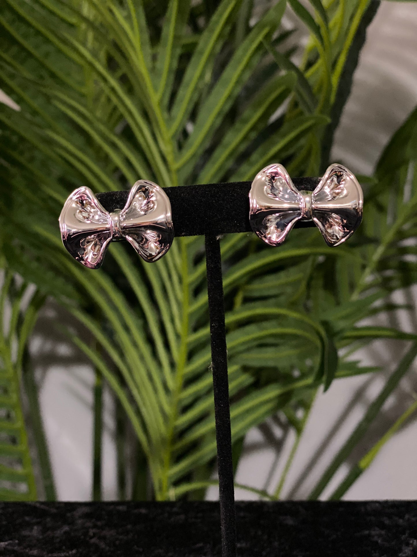 Polished Bow Stud Earrings